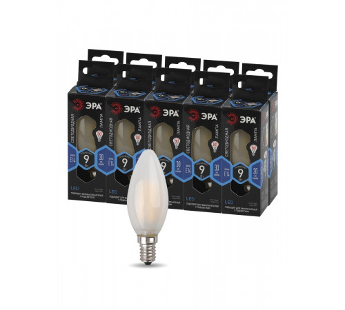 Лампа светодиодная Эра E14 9W 4000K F-LED B35-9w-840-E14 frost Б0046996 Лампа светодиодная Эра E14 9W 4000K F-LED B35-9w-840-E14 frost Б0046996