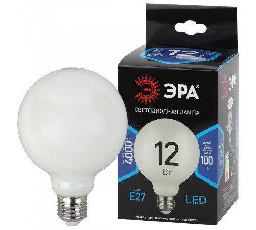 Лампа светодиодная Эра E27 12W 4000K F-LED G95-12w-840-E27 OPAL Б0047037