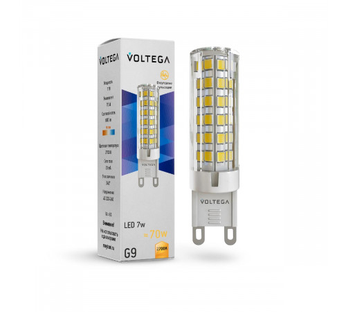 Лампа светодиодная Voltega G9 5W 2700K 7263 Лампа светодиодная Voltega G9 5W 2700K 7263
