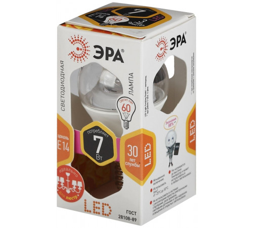 Светодиодная лампа Эра LED P45-7W-827-E14-Clear Б0017241 Светодиодная лампа Эра LED P45-7W-827-E14-Clear Б0017241
