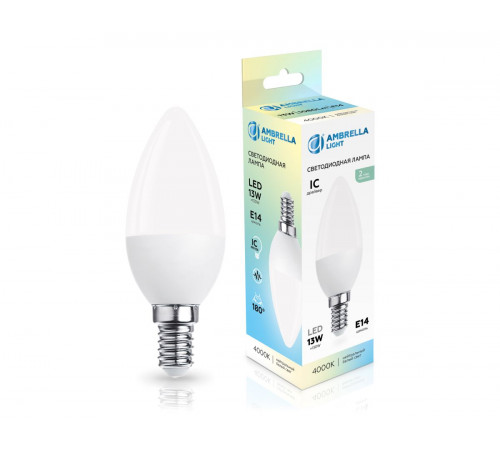 Светодиодная лампа Ambrella Light Bulbing E14 13W 4000K свеча 371314