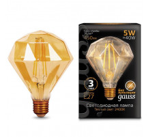 Лампа светодиодная филаментная Gauss E27 5W 2400K золотая 147802005