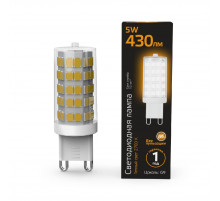 Лампа светодиодная Gauss G9 5W 2700К прозрачная 107309105