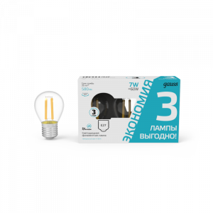 Лампа светодиодная Gauss Filament E27 7W 4100K 105902207T