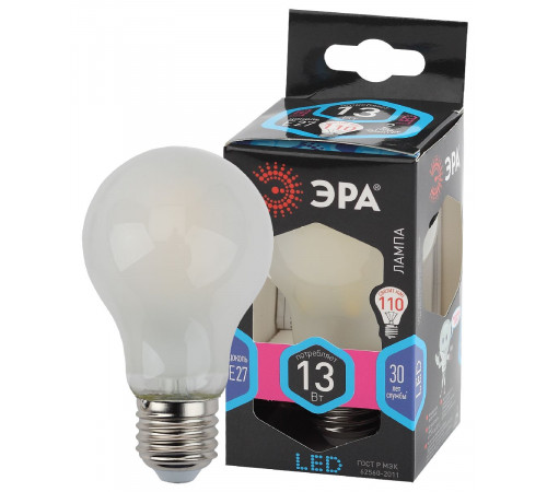 Лампа светодиодная Эра E27 13W 4000K F-LED A60-13W-840-E27 frost Б0044092
