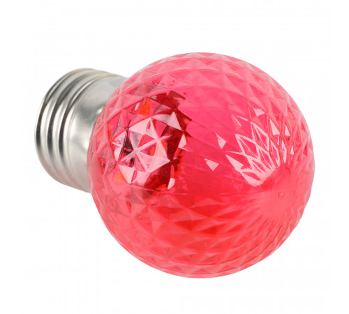 Лампа светодиодная Feron LB-385 шар красный прозрачный E27 1W 230V 52164