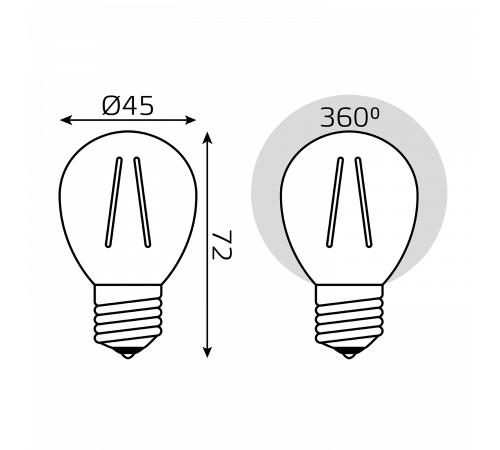 Лампа светодиодная Gauss Filament E27 7W 2700K 105902107T