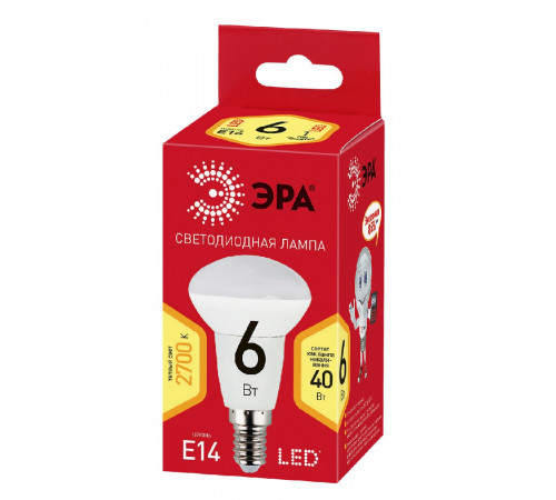 Лампа светодиодная Эра E14 6W 2700K ECO LED R50-6W-827-E14 Б0020633