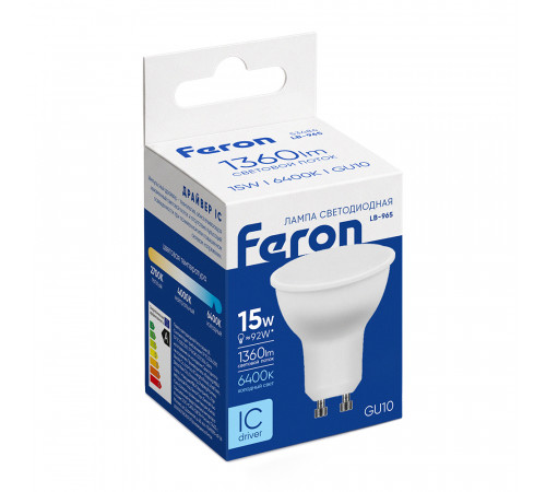 Лампа светодиодная Feron LB-965 MR16 GU10 15W 175-265V 6400K 53484
