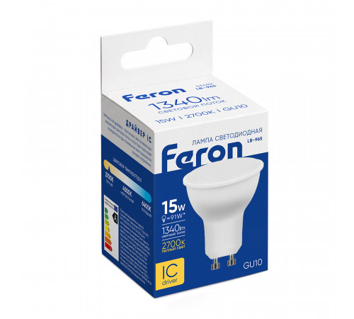 Лампа светодиодная Feron LB-965 MR16 GU10 15W 175-265V 2700K 53482