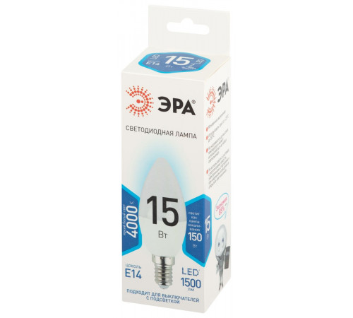 Лампа светодиодная Эра STD LED B35-15W-840-E14 4000K свеча