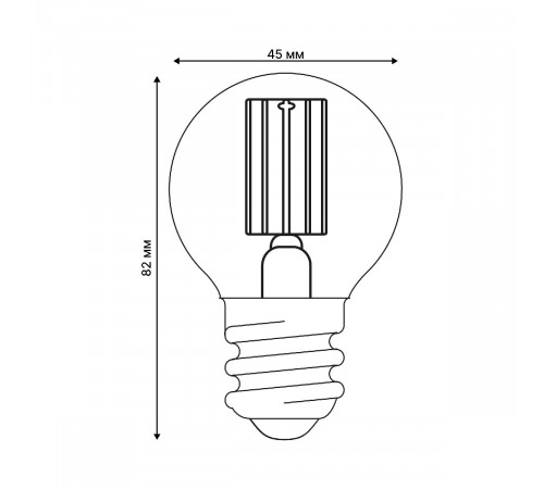 Лампа светодиодная филаментная Uniel LED-G45-4W/4000K/E27/CL GLY01TR UL-00011941 Лампа светодиодная филаментная Uniel LED-G45-4W/4000K/E27/CL GLY01TR UL-00011941