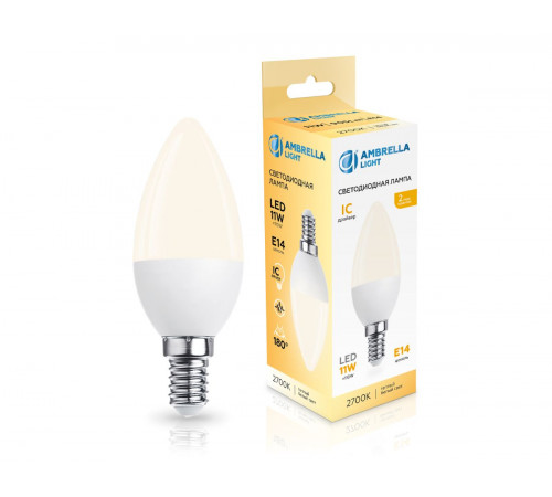 Светодиодная лампа Ambrella Light Bulbing E14 11W 2700K свеча 371113 Светодиодная лампа Ambrella Light Bulbing E14 11W 2700K свеча 371113