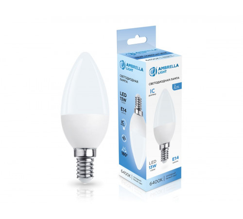 Светодиодная лампа Ambrella Light Bulbing E14 13W 6400K свеча 371316