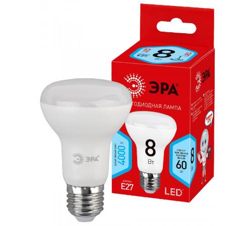 Лампа светодиодная Эра E27 8W 4000K ECO LED R63-8W-840-E27 Б0020636