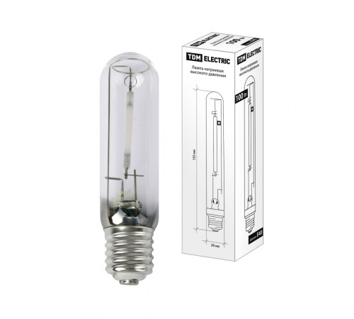 Лампа натриевая высокого давления TDM Electric E40 100W 2100K прозрачная SQ0325-0027 Лампа натриевая высокого давления TDM Electric E40 100W 2100K прозрачная SQ0325-0027