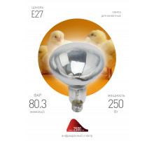 Инфракрасная лампа для обогрева животных Эра ИКЗ 220-250 R127 E27 Б0042991