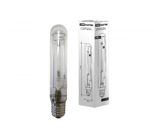 Лампа натриевая высокого давления TDM Electric E40 250W 2100K прозрачная SQ0325-0004 Лампа натриевая высокого давления TDM Electric E40 250W 2100K прозрачная SQ0325-0004