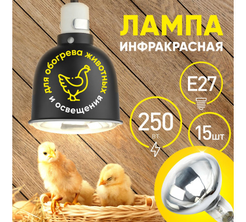 Инфракрасная лампа для обогрева животных Эра ИКЗ 220-250 R127 E27 Б0042991