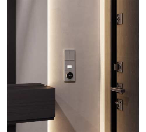 Терморегулятор электронный Voltum S70 с индикацией и датчиком, для теплого пола, (капучино) VLS070114