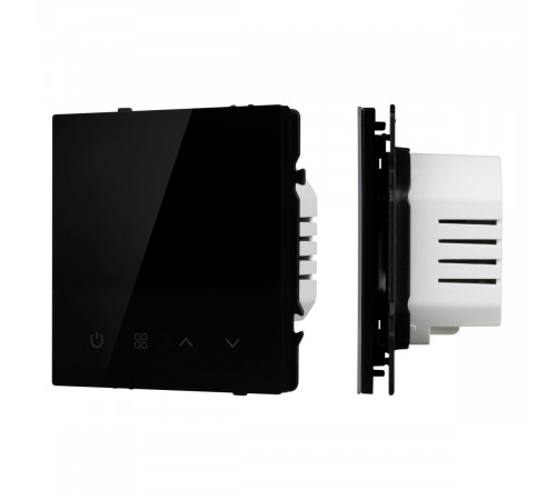 Терморегулятор эл тёплый пол черный оникс Arlight SWT-MTE-PL-BK (95-240V, 16A, датч пола + возд) 058345(1)