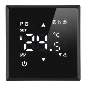 Терморегулятор Wi-Fi (механизм) Stekker Эмили RSW00-5119-05 250В 3500Вт черный уголь, soft touch 50377