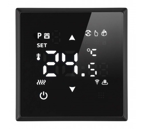 Терморегулятор Wi-Fi (механизм) Stekker Эмили RSW00-5119-05 250В 3500Вт черный уголь, soft touch 50377