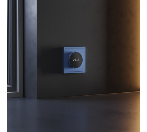 Терморегулятор электронный Voltum S70 с индикацией и датчиком, для теплого пола, (деним) VLS070115