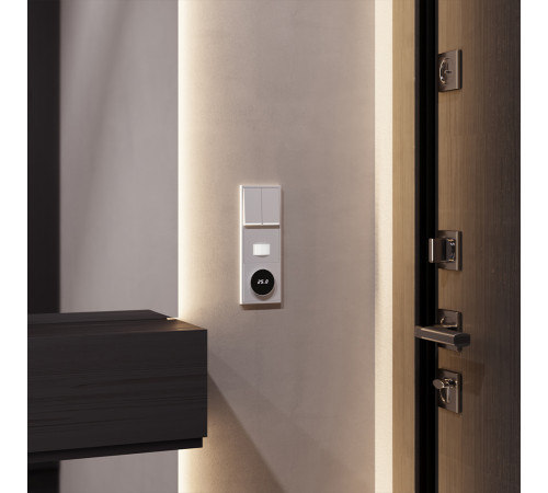 Терморегулятор электронный Voltum S70 с индикацией и датчиком, для теплого пола, (серый) VLS070116