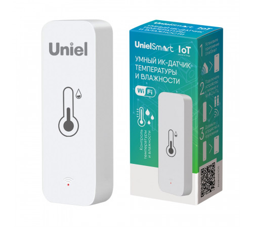 Умный ИК-датчик температуры и влажности Wi-Fi+Bluetooth Uniel UL-00011703 USN-A500 TS/WF WHITE