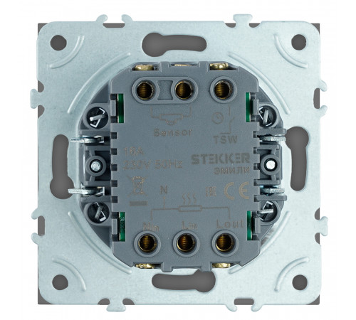 Терморегулятор механический Stekker Эмили RSW00-5120-10 платиново-серый, soft touch 50712