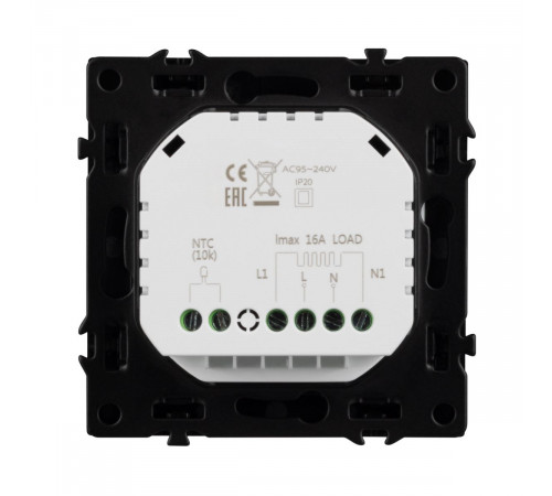 Терморегулятор Arlight SWT-NOBE-MTE-SFPL-BK (электрический тёплый пол) (Черный оникс) 058345
