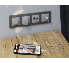 Комплект механизма терморегулятора с датчиком для теплого пола с подсветкой 16A-250V Alfa Серебро глянец Quant Ambrella Volt MA405710 (AP4057, VM1381)