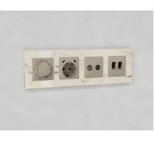 Комплект механизма терморегулятора с датчиком для теплого пола с подсветкой 16A-250V Alfa Серо-бежевый матовый Quant Ambrella Volt MA365710 (AP3657, VM1381)