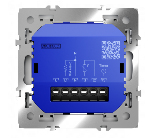 Терморегулятор электронный Voltum S70 с индикацией и датчиком, для теплого пола, (серый) VLS070116