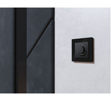 Комплект механизма терморегулятора с датчиком для теплого пола с подсветкой 16A-250V Alfa Черный матовый Quant Ambrella Volt MA805710 (AP8057, VM1381)