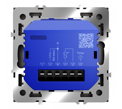Терморегулятор электронный Voltum S70 с индикацией и датчиком, для теплого пола, (капучино) VLS070114