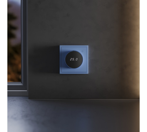 Терморегулятор электронный Voltum S70 с индикацией и датчиком, для теплого пола, (деним) VLS070115