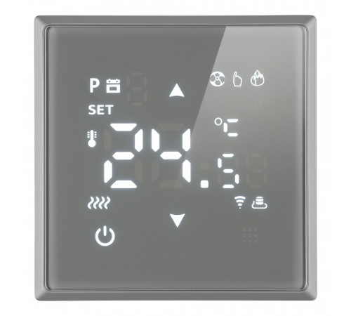 Терморегулятор Wi-Fi (механизм) Stekker Эмили RSW00-5119-10 платиново-серый soft touch 50378