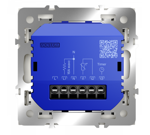 Терморегулятор электронный Voltum S70 с индикацией и датчиком, для теплого пола, (хлопок) VLS070113