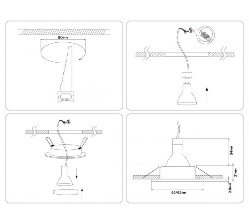 Точечный светильник MR16 Ambrella Light Techno Spot A8924