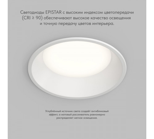 Точечный встраиваемый влагозащищенный светильник Denkirs Trim DK2452-WH