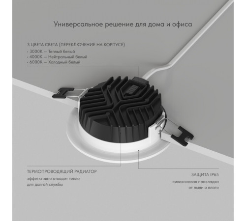 Встраиваемый светильник Denkirs Versa DK2461-WH