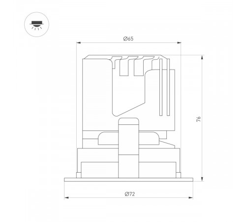 Встраиваемый светильник даунлайт Arlight MS-ARADO-BUILT-R65-9W Warm3000 (WH-WH, 24 deg, 230V) (IP20 Металл) 059105