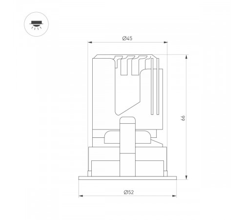 Встраиваемый светильник даунлайт Arlight MS-ARADO-BUILT-R45-5W Warm3000 (WH-WH, 36 deg, 230V) (IP20 Металл) 059102