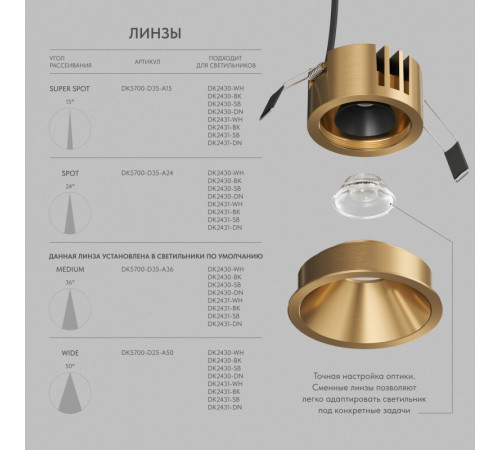 Встраиваемый светильник Denkirs Shine Glow DK2431-SB
