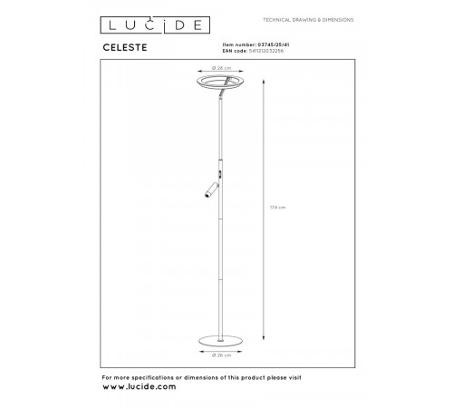 Торшер Lucide Celeste 03745/25/41