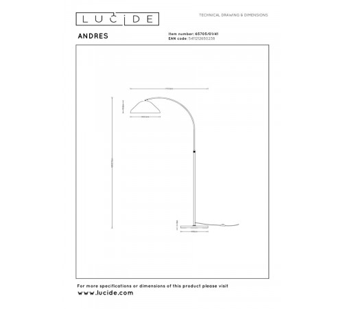 Торшер Lucide ANDRES 65705/01/41