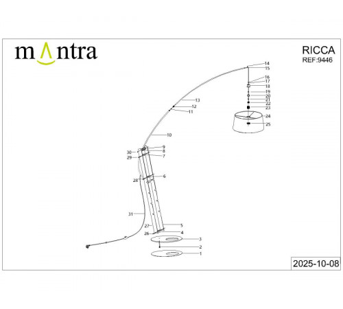 Торшер Mantra Ruti Ricca 9446+9447