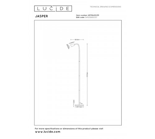 Торшер Lucide Jasper 65706/01/33